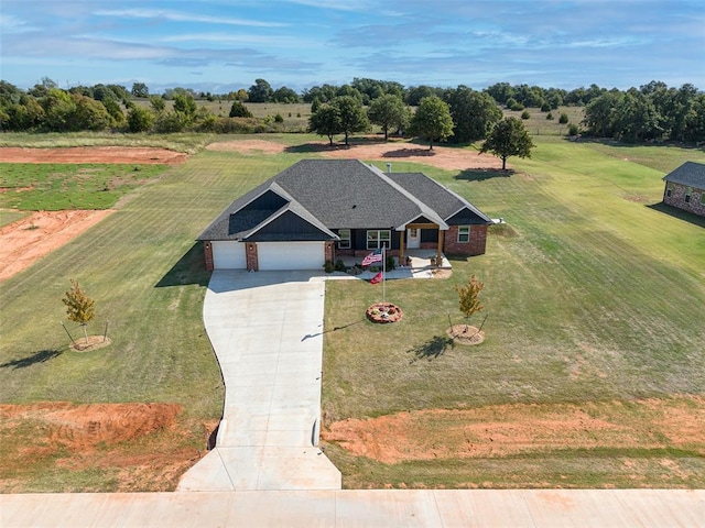 aerial view with a rural view