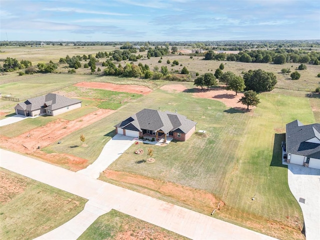 bird's eye view with a rural view