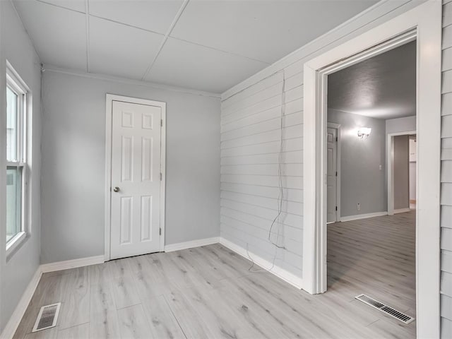 empty room featuring light wood-type flooring