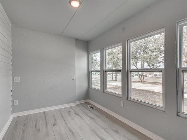 unfurnished room featuring light wood-type flooring