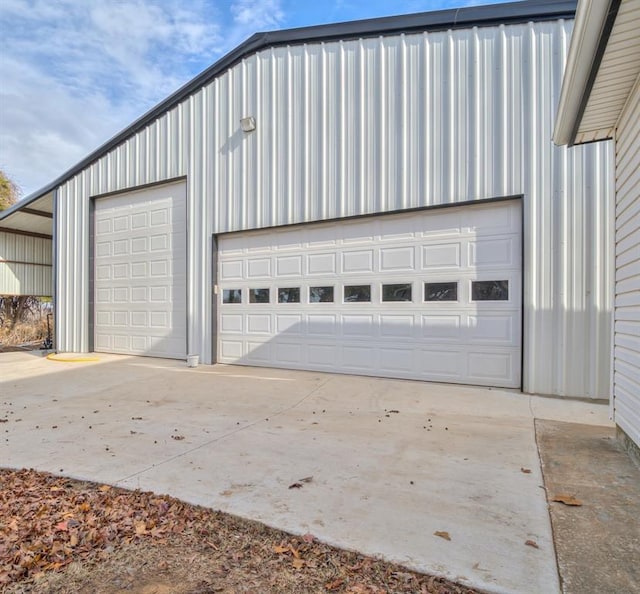 view of garage