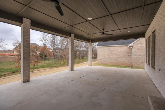 view of patio / terrace with ceiling fan