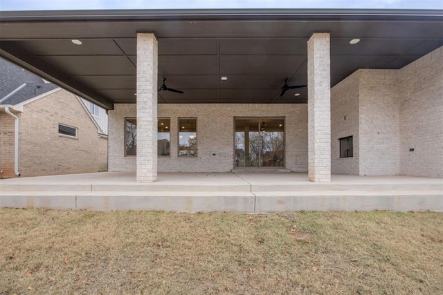 view of patio / terrace featuring ceiling fan