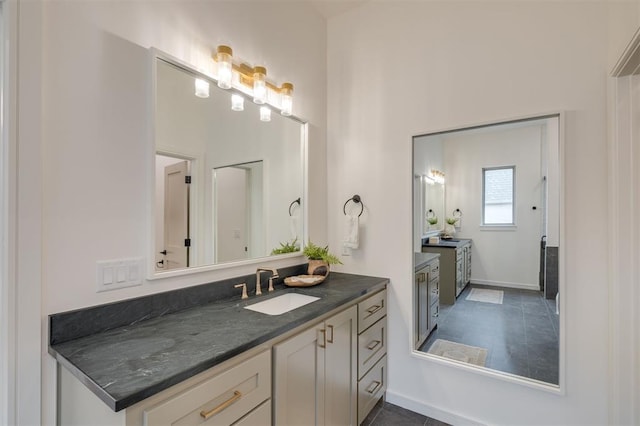 bathroom featuring vanity and tile patterned floors