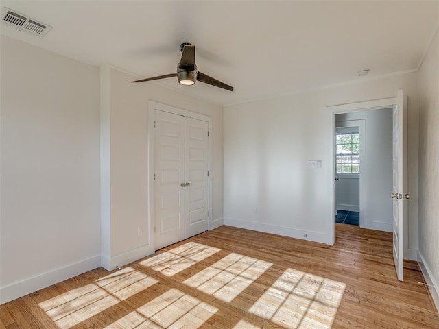 2832 NW 45th St, Oklahoma City, OK 73112 - empty room featuring ceiling fan, a smoke detector, and light wood-type flooring