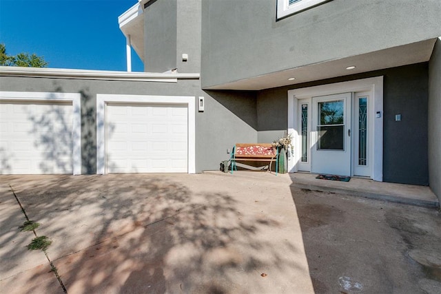 exterior space featuring a garage