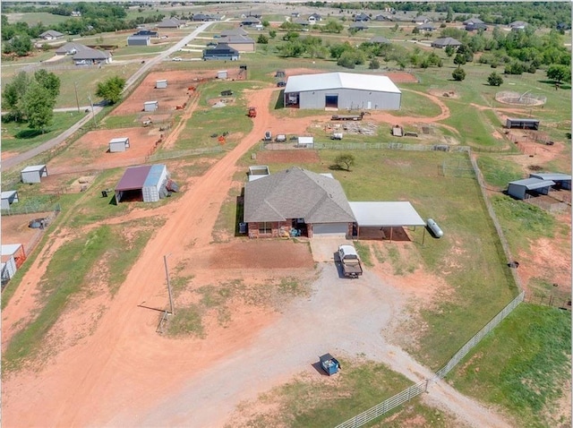 drone / aerial view featuring a rural view