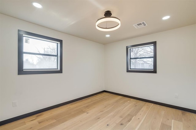 empty room featuring light wood-type flooring