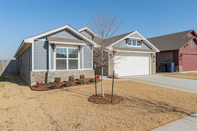 craftsman inspired home featuring a garage