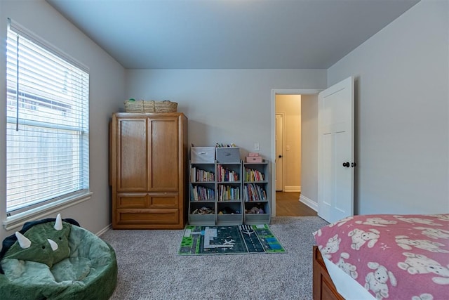 bedroom with carpet floors