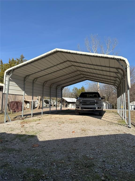 view of car parking featuring a carport