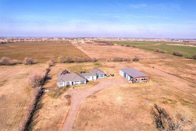 bird's eye view with a rural view