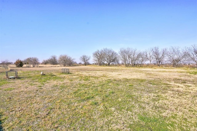 view of yard with a rural view