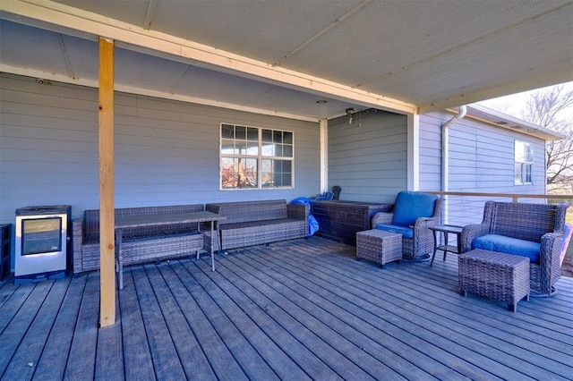 deck with an outdoor living space