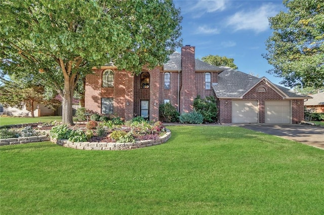 view of front of home with a front lawn