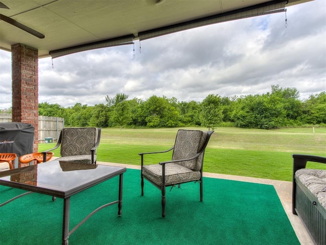 view of patio featuring grilling area