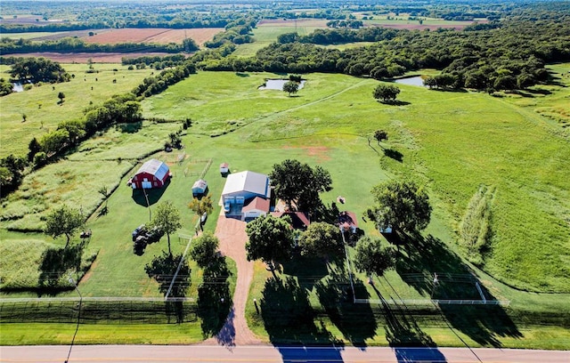 aerial view featuring a rural view