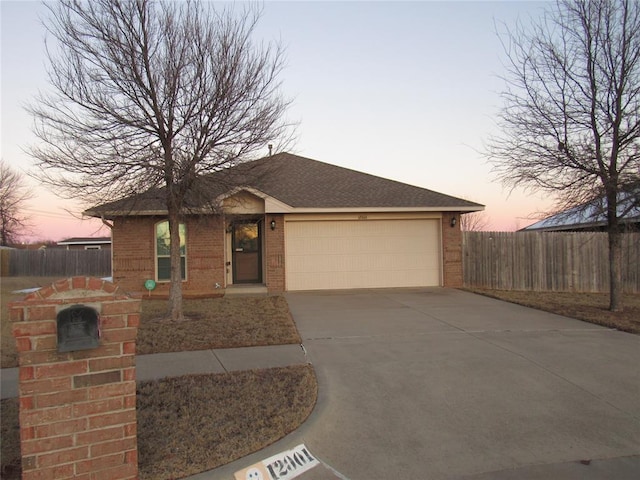 ranch-style house with a garage