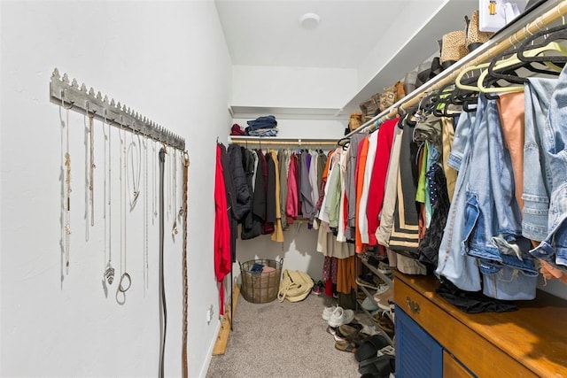 spacious closet with carpet flooring