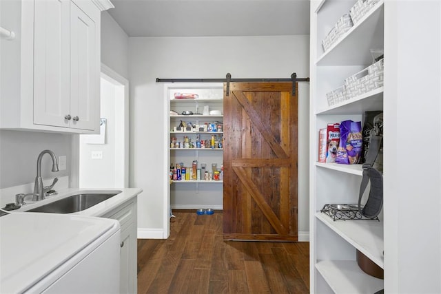 pantry with washer / dryer and sink