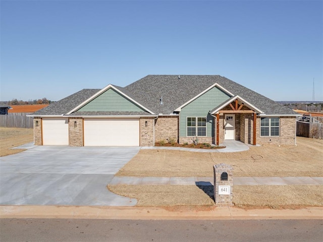 craftsman-style house with a garage