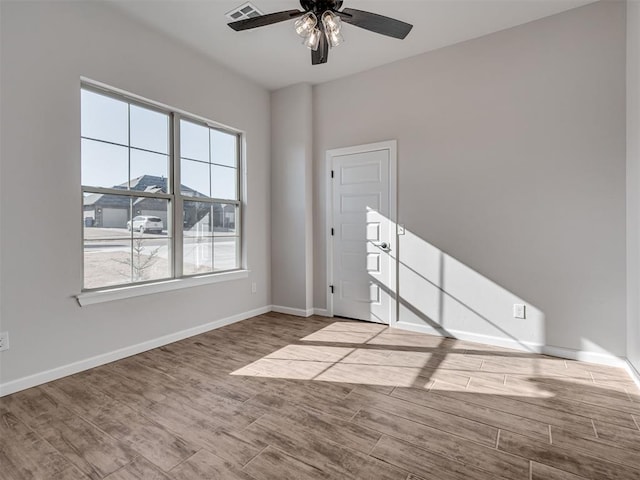 spare room featuring ceiling fan