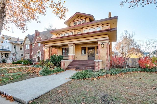 view of front of house featuring covered porch