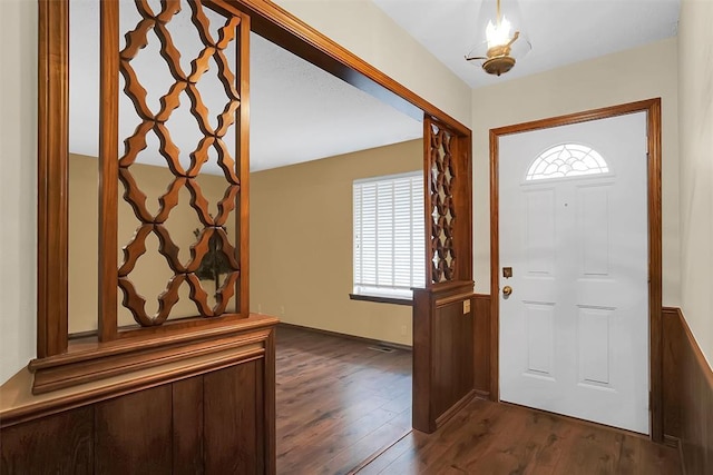 foyer featuring dark hardwood / wood-style flooring