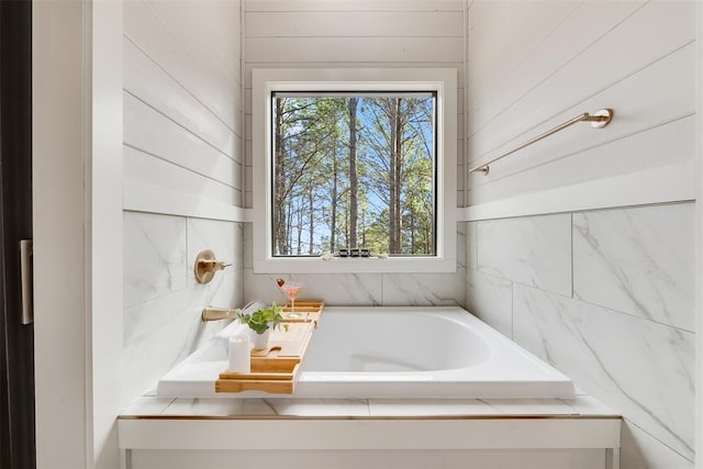 full bath featuring a healthy amount of sunlight and a bath