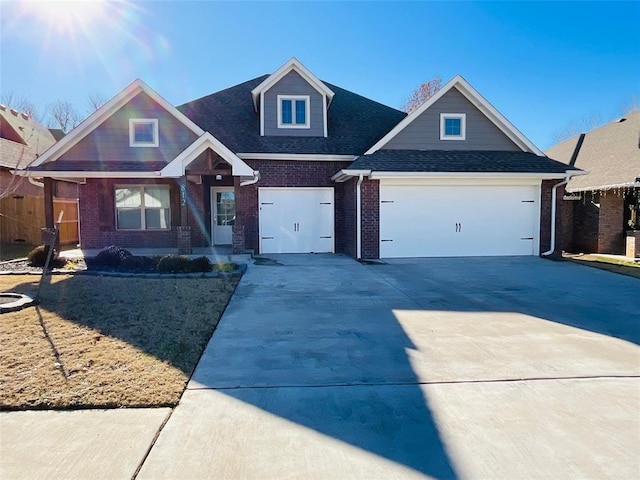 craftsman house with a garage