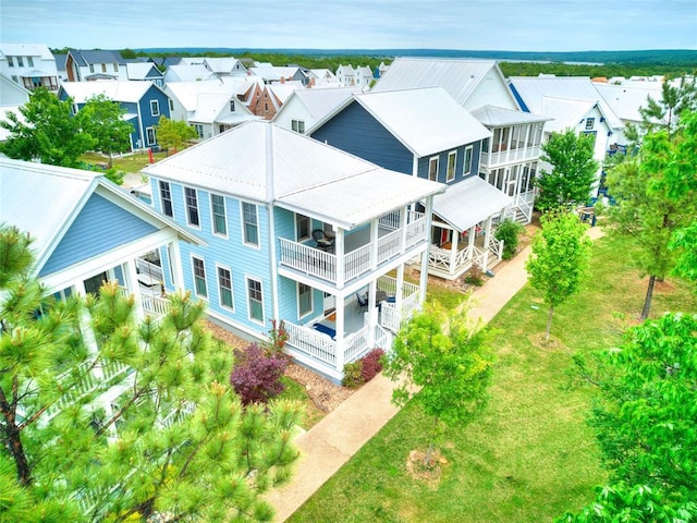 drone / aerial view featuring a residential view