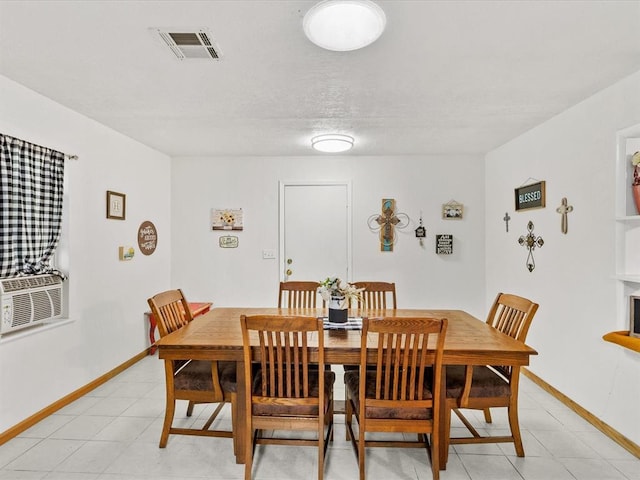 dining space featuring cooling unit