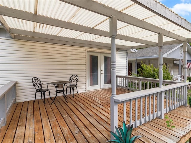 deck featuring french doors