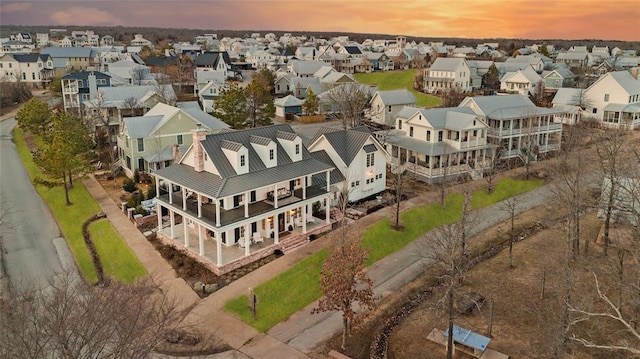 bird's eye view with a residential view