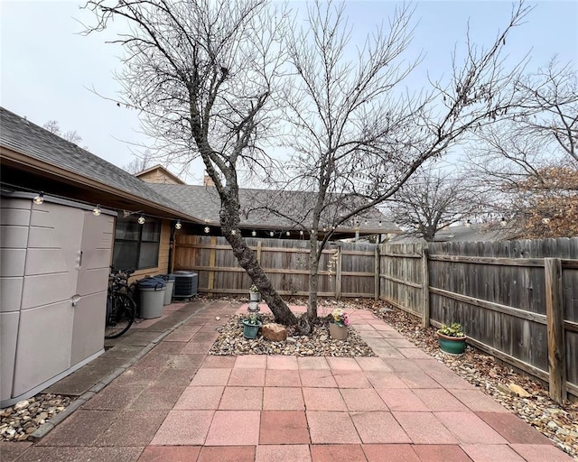 view of patio / terrace with central air condition unit