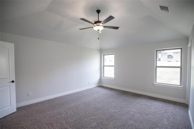 9237 NW 86th St, Yukon, OK 73099 - carpeted spare room with lofted ceiling and a ceiling fan