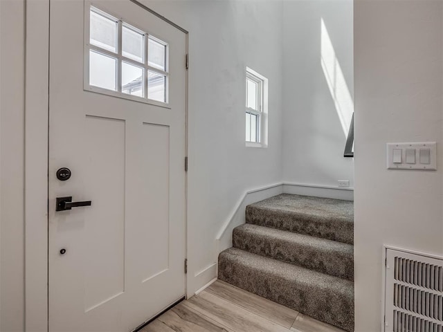 foyer featuring light hardwood / wood-style floors