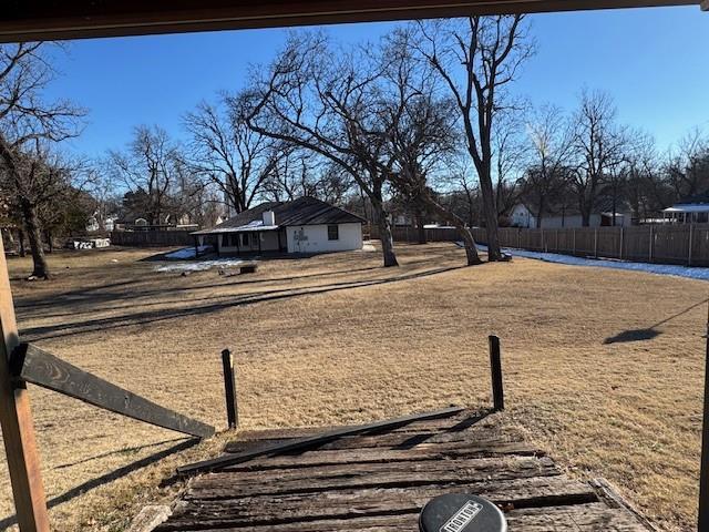 view of yard with fence