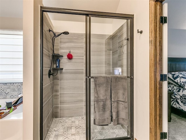 bathroom featuring an enclosed shower