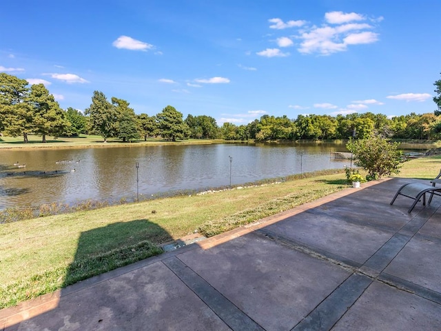 2207 Lake Front Cir, Norman, OK 73069 - view of patio / terrace featuring a water view
