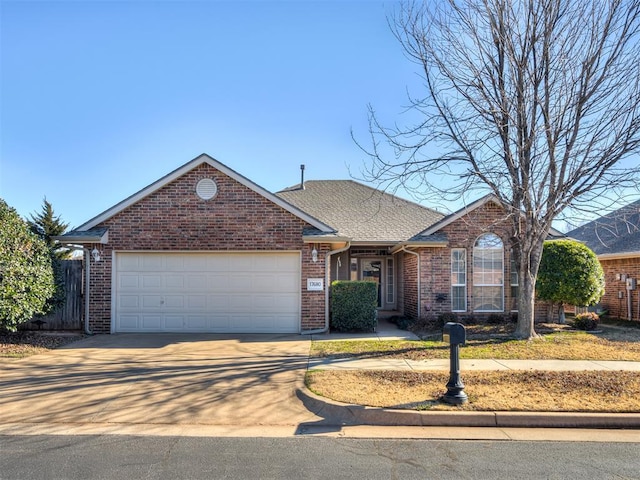 single story home featuring a garage