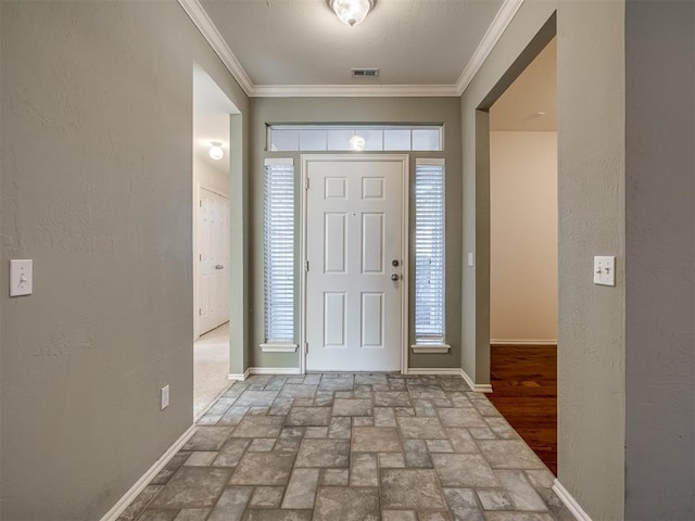 foyer entrance with crown molding