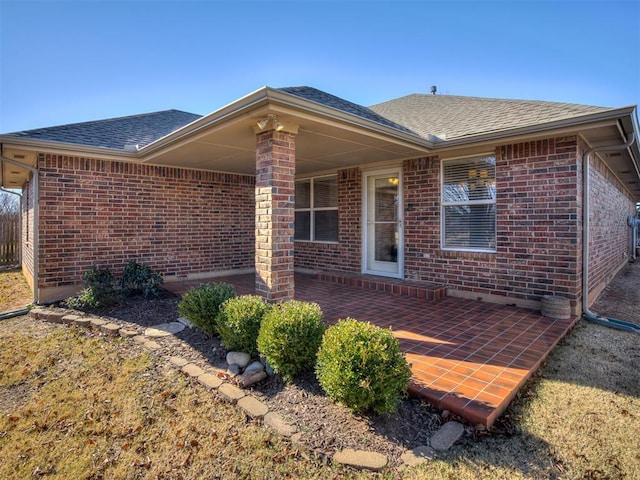 view of front of property with a patio