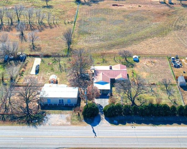 bird's eye view with a rural view