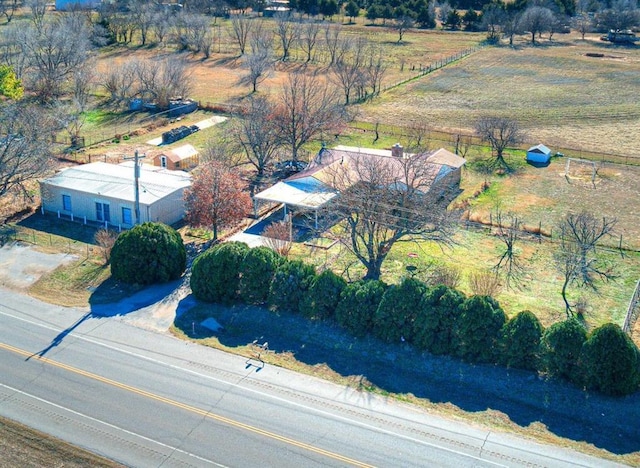 aerial view with a rural view