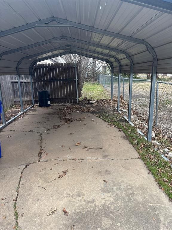 view of car parking featuring a carport