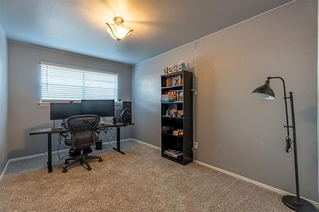 view of carpeted office space