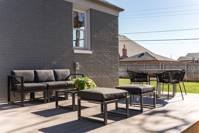 deck with outdoor lounge area