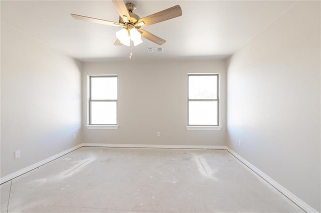 1917 Taines Turn, Norman, OK 73072 - unfurnished room with visible vents, baseboards, and ceiling fan