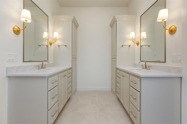 bathroom featuring tile patterned floors and vanity